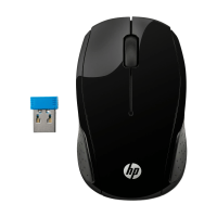 HP 200 2.4 GHz USB draadloze muis met rode LED 1000 DPI optische sensor, zwart