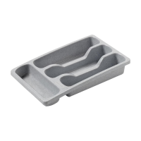 Curver bestekbak met 4 vakken S   33 x 20 x 6 cm   lichtgrijs   premium opbergoplossing, duurzaam kunststof, moderne huisorganisatie