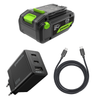 Greenworks 24 V Starterset 1 x 4 Ah HP USB batterij+ 65 W oplader+100 W 1 m kabel