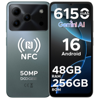 DOOGEE Note 56 Plus Smartphone, 6 GB RAM + 256 GB, 6150 mAh Batterij, 50 MP Camera, 6,56