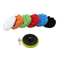 Polijstspons, 8 stuks 270 mm klittenband polijstschijven met M10 booradapter voor boormachine, waxspons auto polijstschijf schuim polijstset voor 80 mm orbitale polijstmachine schuurmachine