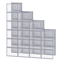 JOYFURNOS Set van 18 stapelbare sneakers opbergdozen, opvouwbare schoenenorganizers voor kledingkast, transparant en grijs