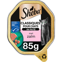 Sheba classics paté zalm aluminium bakjes kattenvoer 85 g