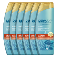 DermaXPro by Head & Shoulders Revitaliseert Anti roos shampoo 6x250ml Met Cafeïne en Ceramidecomplex. Hydrateert de droge hoofdhuid, Ontwikkeld Voor Dunner Wordend Haar en Helpt De Huidbarrière Te Versterken