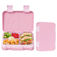 Meoky 5 Compartimenten Lunchdoos met Dubbele Sluitingen   Roze