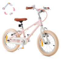RoyalBaby+Kids fiets+ Aluminium EZ New Freestyle Roze 14 inch, Nettogewicht 7,4 kg