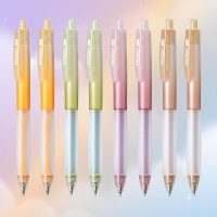 WRITECH intrekbare gelpennen: 0,5 mm, met zwarte inkt, esthetische houder met kleurverloop, zachte grip, fijne punt, 8 stuks, voor dagboekschrijven, notities maken en schetsen, drukt niet door