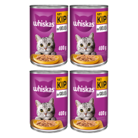 Whiskas natvoer voor volwassen katten kip in gelei 400 g * 4