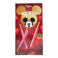 Binqi gecoate biscuitstengels (aardbeiensmaak) Mickey editie 40 g