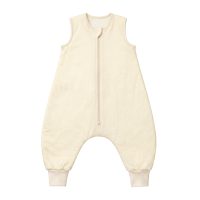 Vowia 100% katoenen warme winter slaapzak voor baby's met voetjes 2,5 TOG voor 18 24 maanden   crème