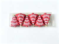 JU7CER 6 kerstballen, geschikt voor kerstboomdecoratie, kerstdecoratiesets, hangende kerstballen, geschikt voor kerstbomen en familiefeestdecoratie, rood
