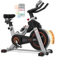 Hometrainer fiets, YOSHINO indoor cycling fiets met magnetische weerstand & app, stille hometrainer met lcd monitor & tablethouder, spinningfiets voor cardio training thuis, in hoogte verstelbaar, max 136 kg