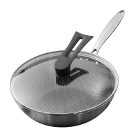 Ochama wok in Chinese stijl, 30 cm, geschikt voor gas , inductie  en elektrische kookplaten