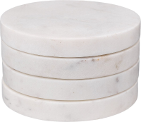 Secret de Gourmet Marmeren Coaster Set   4 stuks, 10 cm, Wit