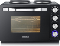 Severin TO 2074   4 in 1 broodroosteroven   zwart design met bak , rooster  en grillfuncties, 1200 W