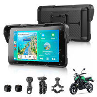 【Herfst Special】ESSGOO 5 Inch Motorfiets CarPlay Display Draadloos Draagbaar Motor Navigatie Apparaat CarPlay Android Auto Ondersteuning TPMS IP67 Waterdicht Bluetooth 5.3 GPS Navigatie Spraakassistent HD CarPlay Scherm