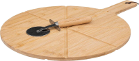 5Five Bamboe Pizzasnijplank met Snijder   50 x 37 cm