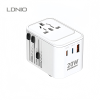 LDNIO GaN reisadapter universele stekkeradapter 20 W multi poort EU stekkerconverter
