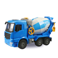DOUBLE E Handmatige betonmixer 1:20, draaiende mengtrommel, kantelbare cabine, open deuren, bouwvoertuig speelgoed, cadeau vanaf 6 jaar
