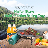 BRS P27 multifunctionele camping grillpan voor buiten met antislipring, diameter 34 cm (13,39 inch)