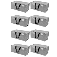 8 Stuks zware verhuiszakken met extra grote opslagcapaciteit, rugzakschouderbanden, stevige handgrepen en ritsen, vervangt verhuisdozen, 73 x 34 x 37 cm