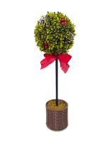 Daisy Darcy 60 cm Buxusbalboom Met Bessen en Kegels Natuurlijk Materiaal: Dennenappels