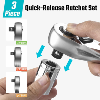 DURATECH 3 delig ratchet set, 1/4