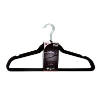 5Five Velours hanger set   Zwart, 8 stuks