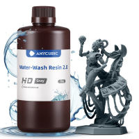 ANYCUBIC water washable resin 2.0 405Nm UV standaard fotopolymeerhars, lage geur, makkelijk te reinigen voor LCD/DLP/SLA 3D printers (HD grijs, 1 kg)