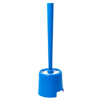 Blauwe toiletborstel van 37 cm met 25 mm PP haren en houder, basis 11,5 x 11,5 cm