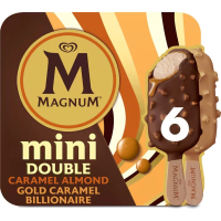 Magnum Mini ijs dubbele karamel & amandel billionaire 6 stuks 6 x 55 ml