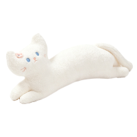 Kattenkussen met cacao   Witte kat   80 cm