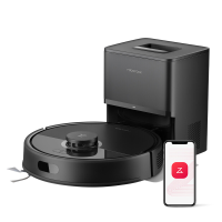 Roborock Q7 L5+ robotstofzuiger met dweilfunctie, automatische stofafzuiging, dubbel anti klitsysteem, 8.000 Pa zuigkracht, LiDAR navigatie, robotdweil voor tapijt en dierenharen, app bediening, zwart