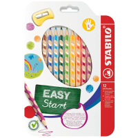 STABILO EASYcolors   Ergonomische Kleurpotlood   Linkshandig   Verpakking van 12   Assortiment Kleuren met Slijper