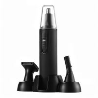 Sparoma 3 in 1 oor  en neushaartrimmer voor mannen – oor  en neushaartondeuse met ledlamp, trimkoppen voor bakkebaarden en wenkbrauwen, 6500 rpm motor, volledig waterdicht, op batterijen, draagbare verzorgingsset met opbergbasis – TC 3580, zwart