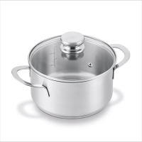 Brabantia Enjoyment kookpan/sauspan   Ø 24 cm   roestvrij staal   glazen deksel   PFAS vrij   geschikt voor inductie