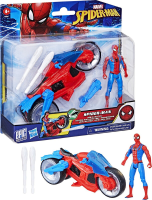 Hasbro Spider Man Web Blast motorfiets actiefiguur set   10 cm, multicolor