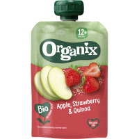 Organix Knijpfruit appel aardbei quinoa 12 m+ 100 g