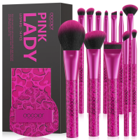 Docolor 12 delige Make upkwasten Fuchsia Luipaardprint Geschenkdoos