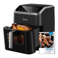 Midea 7 L Airfryer met HeatXpress technologie, 90% minder olie, energiebesparend en tijdbesparend met 7 voorgeprogrammeerde standen, verlicht kijkvenster, antiaanbaklaag, zwart