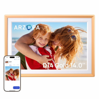 ARZOPA D14 14 inch metalen digitaal fotolijstje met gratis cloudopslag, onbeperkte foto's en video's, app deling, 1920 x 1200 FHD touchscreen, elektronisch fotolijstje, cadeau voor familie