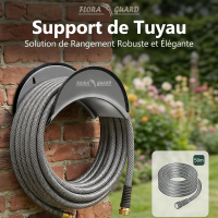 FLORA GUARD SGJ B slangbevestiger, wandgemonteerde metalen slanghouder, roestvrij slangbevestigingsbeugel voor wandopslag (grijs)