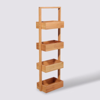 5Five Bamboe Plankeenheid   4 laags, lichtbruin, 25 x 16 x 88 cm