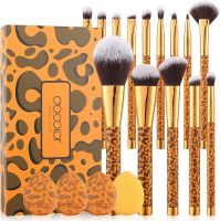 Docolor 14 delige Make upkwasten Goud Luipaardprint Geschenkdoos