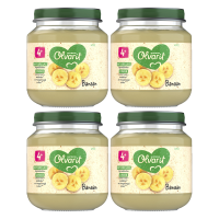 Olvarit bananenfruitpuree 4M+ 125 g * 4