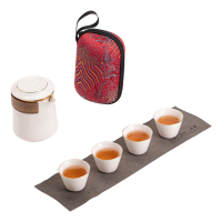 Su's Ceramic Gouden Lamsvet Jadegroen Porselein Reis Theepot & Kopjes Set