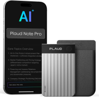 PLAUD Note Pro AI notities & samenvattingen voicerecorder (zilver)