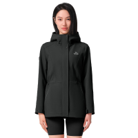 PELLIOT outdoor winddichte waterdichte softshell wandeljas voor dames herfst, Storm Shield pasvorm, halflange casual sport windjack voor bergbeklimmen, YKK rits zwart XL