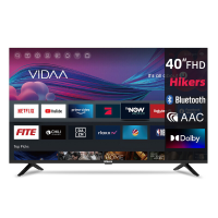 Hikers Smart TV 40 Inch (101 cm) FHD WiFi VIDAA Randloze TV met Drievoudige Tuner DVB T/T2/S/S2/C | HDMI x3, USB x2, CI+ | Spraakbediening & Streaming Apps