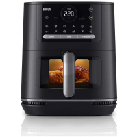 Braun HF5075IBK Heteluchtfriteuse   Capaciteit 6 liter   Digitaal touchscreen   9 kookprogramma's   Rapid Air technologie   Zwart